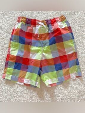 Hanna Andersson Colorful Plaid Swim Shorts